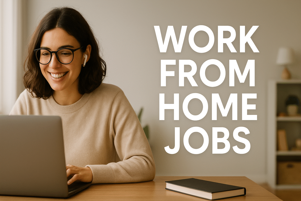 Illustration representing Work from Home Jobs in India with a professional setup