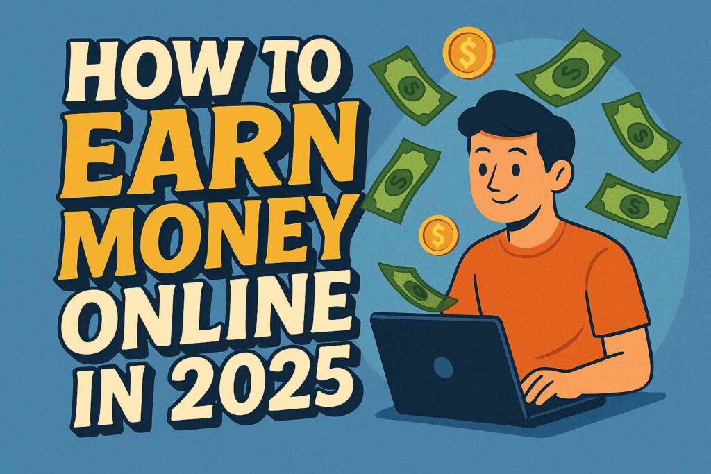 Person working on laptop exploring ways how to earn money online from home