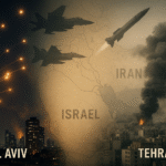 Smoke and destruction during the Iran-Israel Conflict after 2025 airstrikes