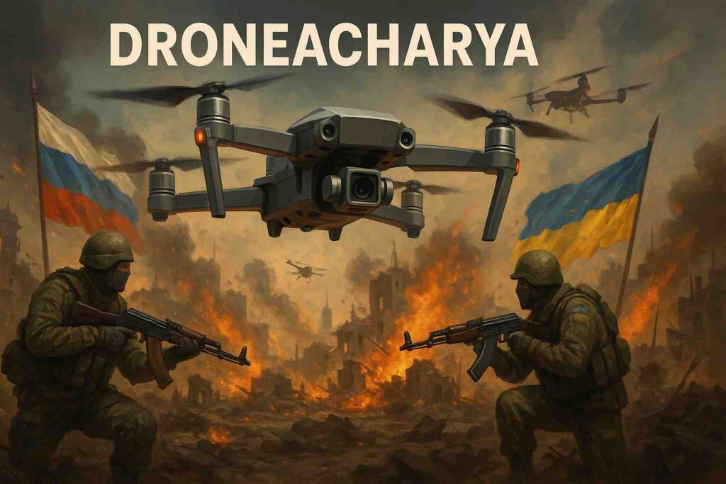 A-Saksham Combat Drone operated using DroneAcharya in warfare technology